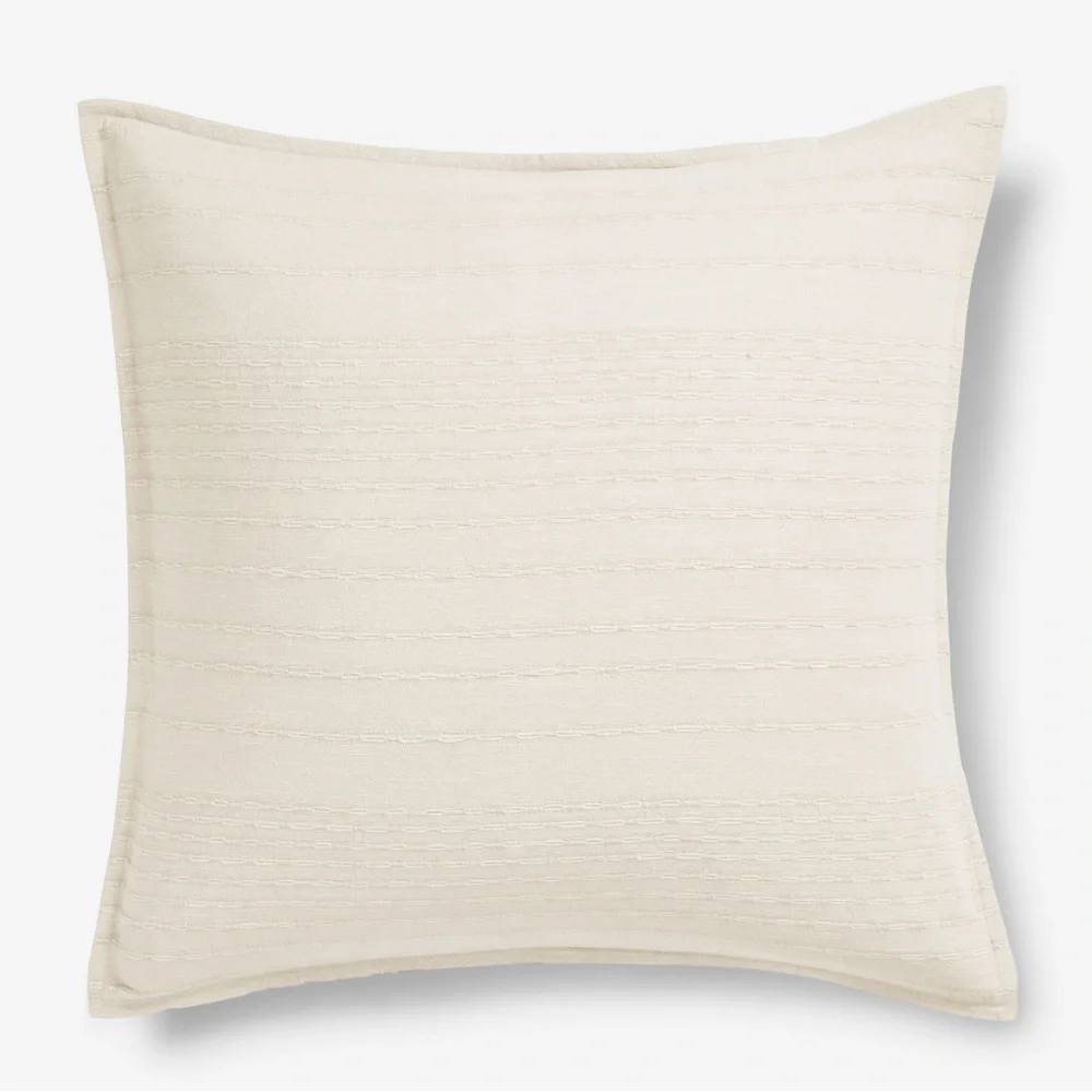 West Elm Reese Linen Cotton Euro Shams in Sand #1